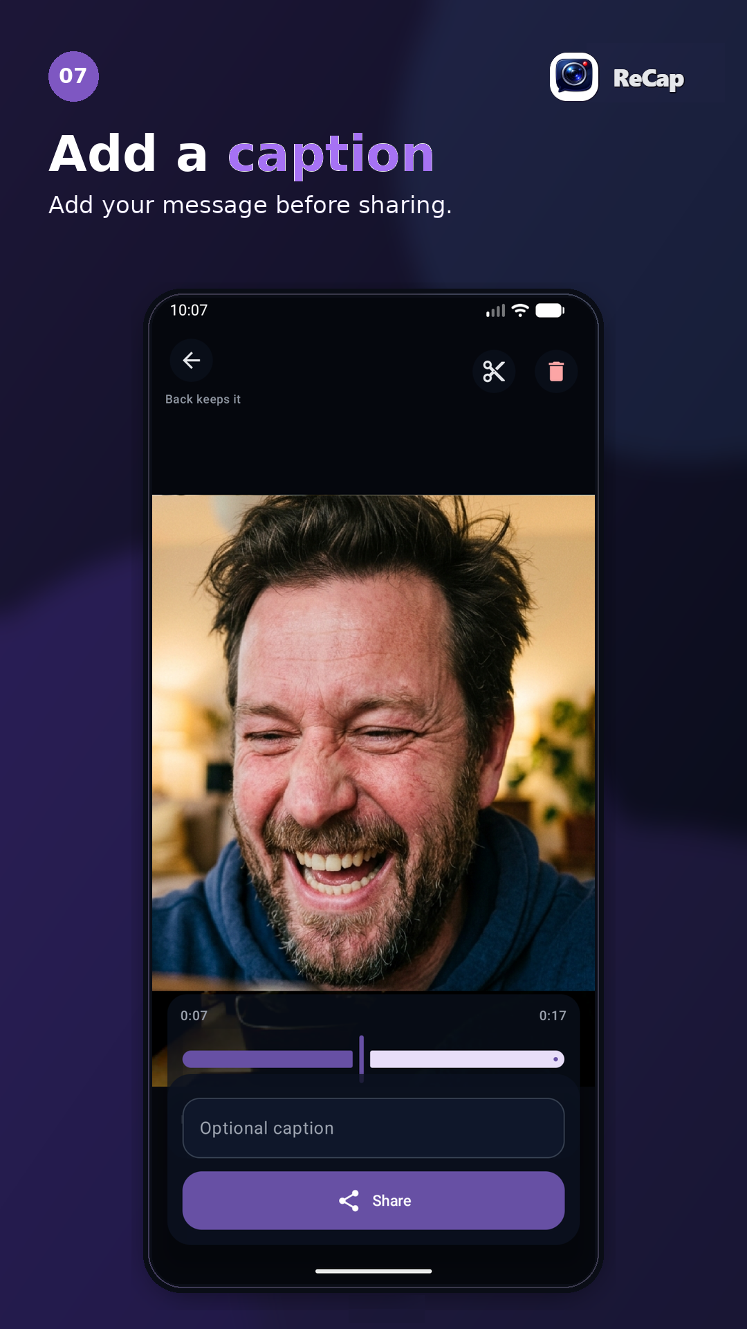 ReCap caption screen